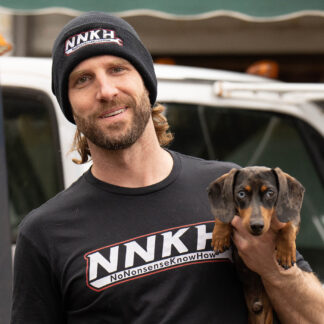NNKH Black Embroidered Beanie