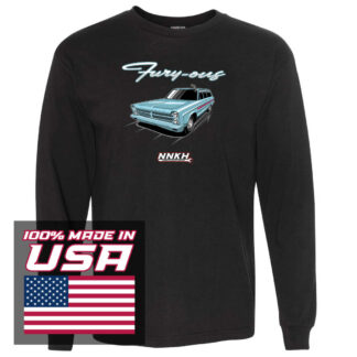 USA-made Fury-ous Wagon with Squirrel Leo Long Sleeve Shirt