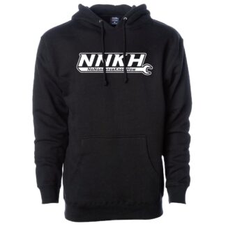 NNKH Logo Black Heavyweight Hoodie (White logo)