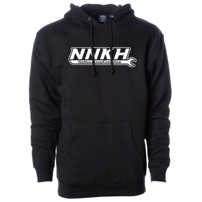 NNKH Logo Black Heavyweight Hoodie (White logo)
