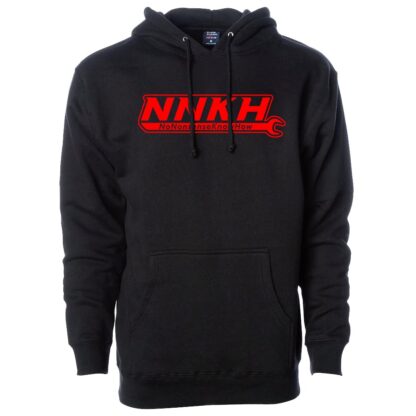 NNKH Logo Black Heavyweight Hoodie (Red NNKH)