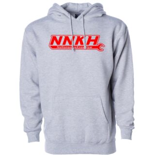 NNKH Logo Gray Heavyweight Hoodie (Red NNKH)