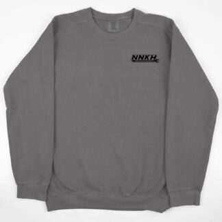 NNKH Black Pocket Logo Gray Garment Dyed Crew Sweatshirt