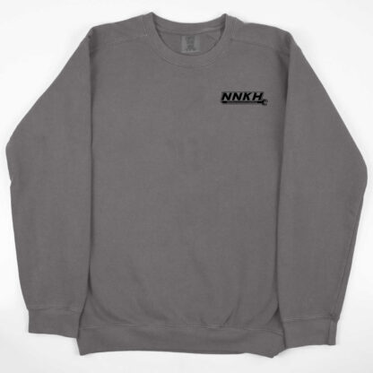 NNKH Black Pocket Logo Gray Garment Dyed Crew Sweatshirt